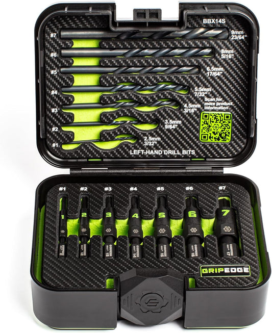 14PC G-FORS Extractor Set | Sizes #1 - #7 | Left Hand Drill Bits Included
