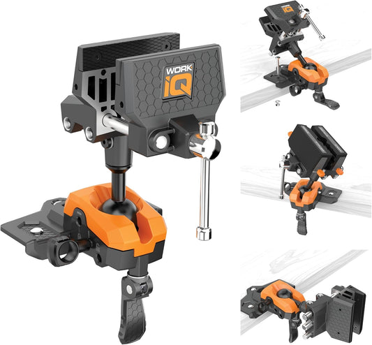 360° Articulating Bench Vise Made From Steel & Cast Aluminum w/ 8-Position Locking Ball & Socket