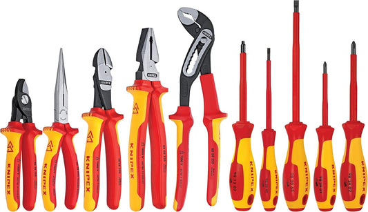 10 -Piece 1000V Insulated Pliers, Cutters, and Screwdriver Industrial Tool Set