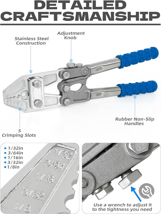 Fishing Crimping Plier Heavy Duty Stainless Steel Leader Crimp Tool